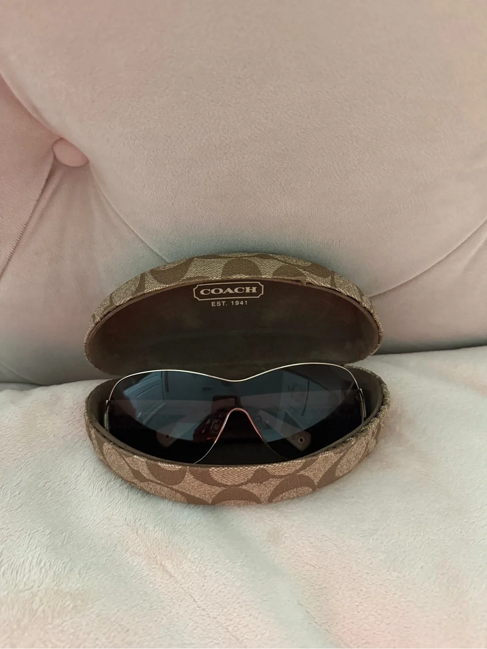 Vintage Coach Women's Logo Sunglasses with Signature Case